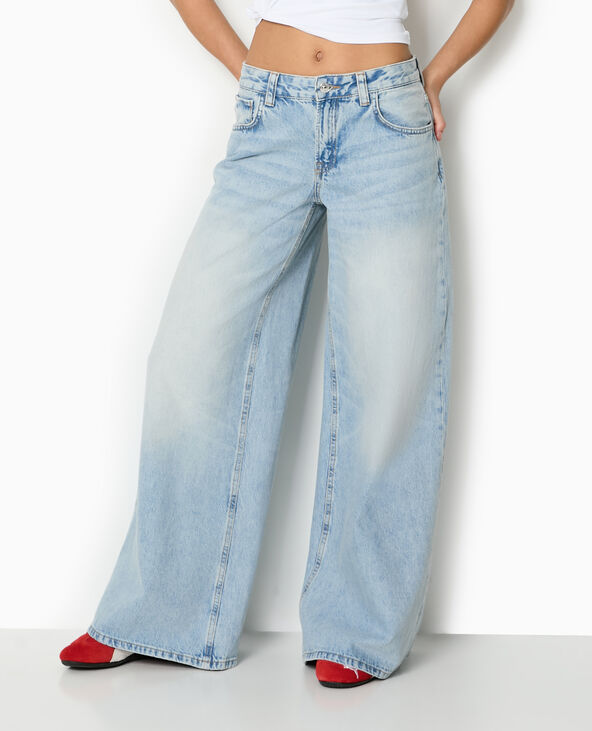 Jean wide extra large taille basse bleu - Pimkie