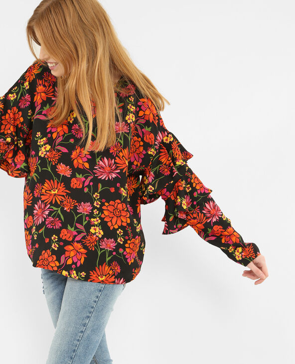 Blouse fluide imprimé fleuri noir - Pimkie