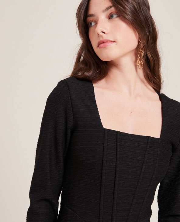 Robe avec haut effet corset noir - Pimkie