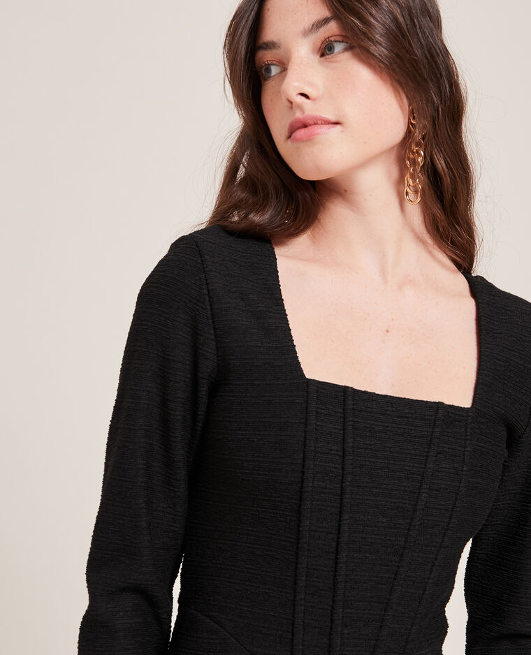 Robe avec haut effet corset noir - Pimkie