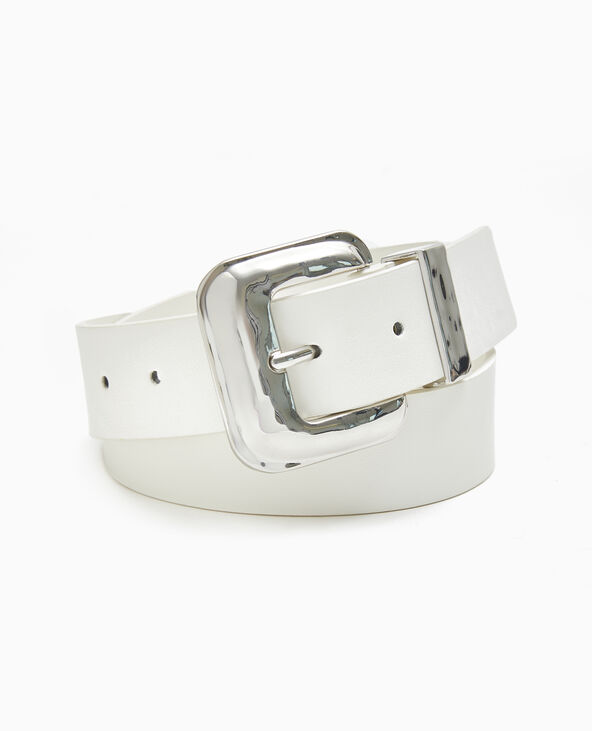 Ceinture avec boucle carrée blanc - Pimkie