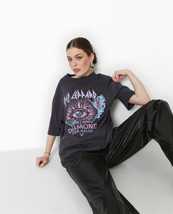 T-shirt oversize DEF LEPPARD gris foncé - Pimkie