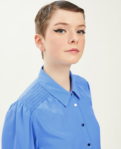 Chemise fluide avec boutons métal bleu - Pimkie