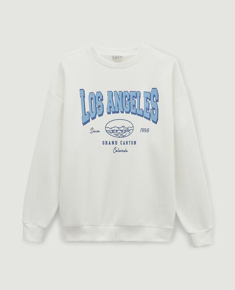 Sweat col rond blanc - Pimkie