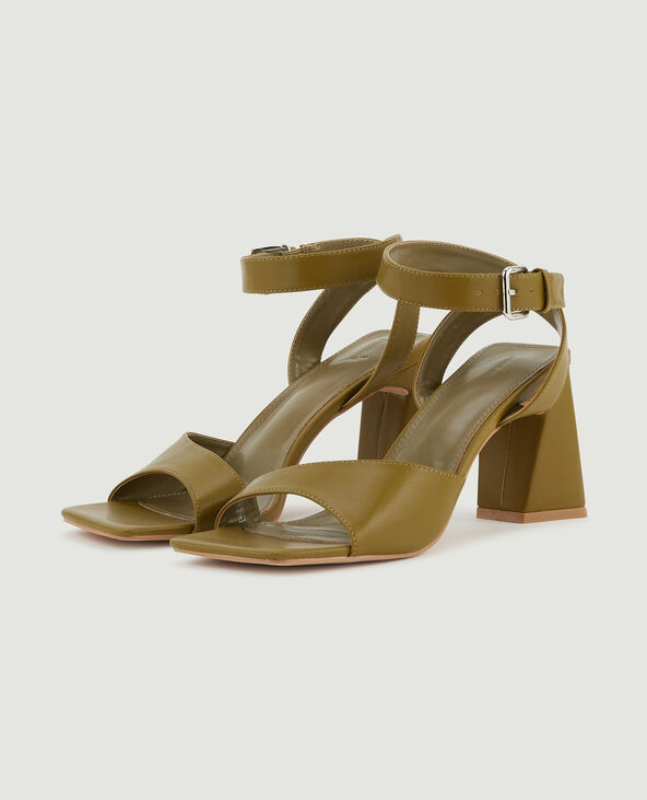 Sandales à talon vert de gris - Pimkie