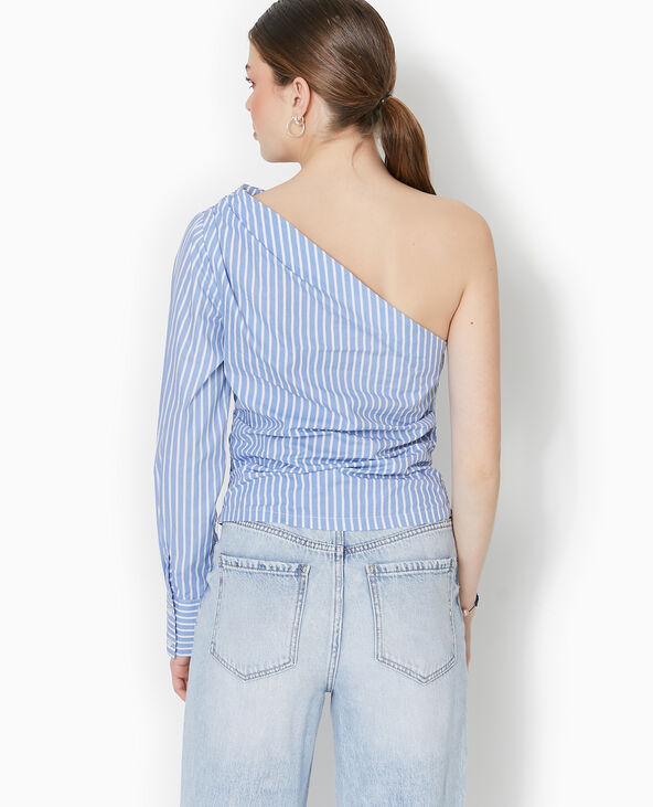 Chemise asymétrique one shoulder bleu - Pimkie