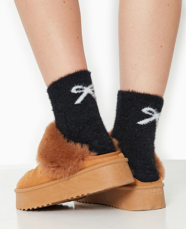 Coffret avec 2 paires de chaussettes toutes douces noir - Pimkie
