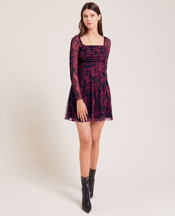 Robe courte encolure carrée rouge - Pimkie