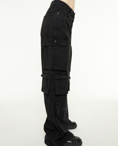 Jean cargo large multipoche noir - Pimkie