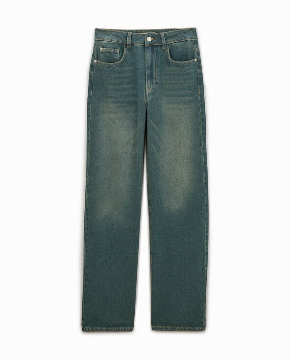 Jean wide taille haute effet dirty vert kaki - Pimkie
