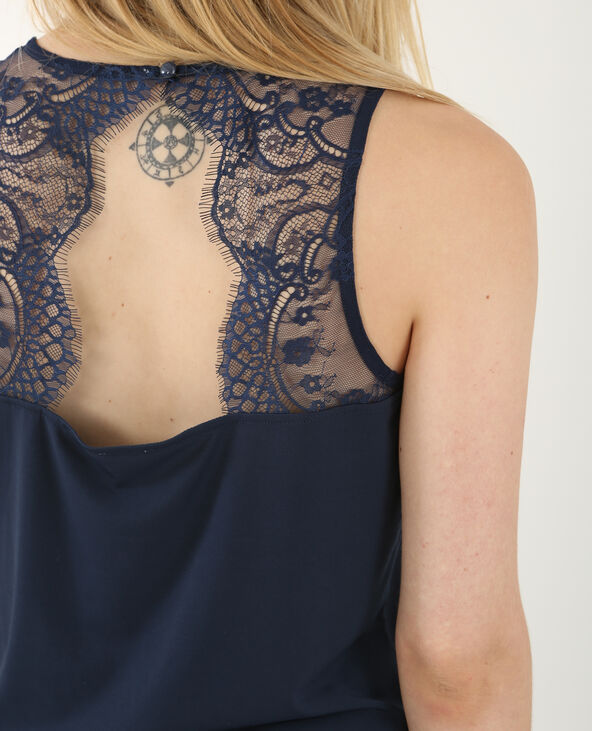 Top en dentelle bleu marine - Pimkie