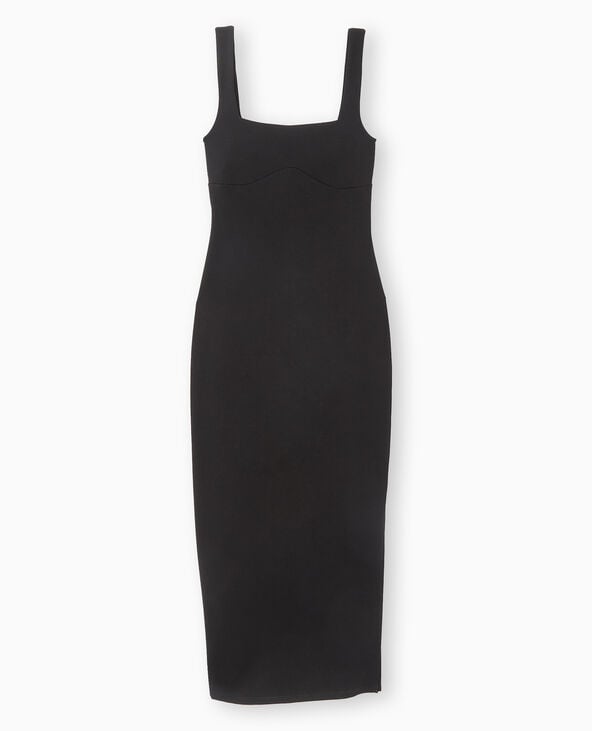 Robe longue à bretelles encolure carrée  noir - Pimkie