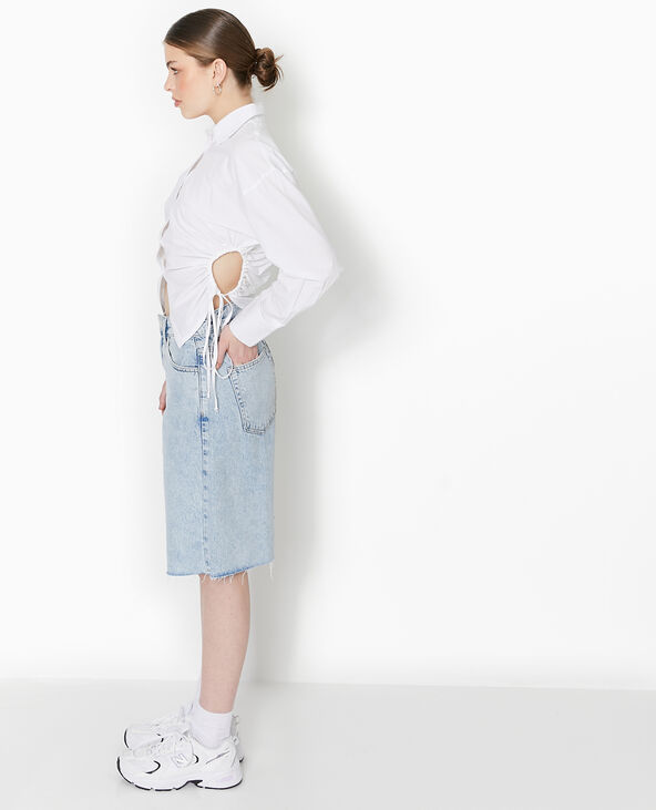 Chemise avec cut out et liens coulissés blanc - Pimkie