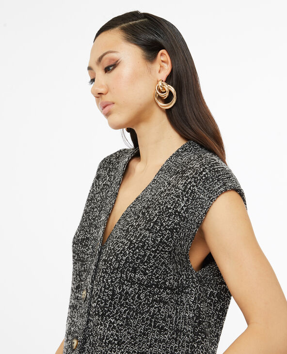 Gilet sans manches en maille moulinée noir - Pimkie