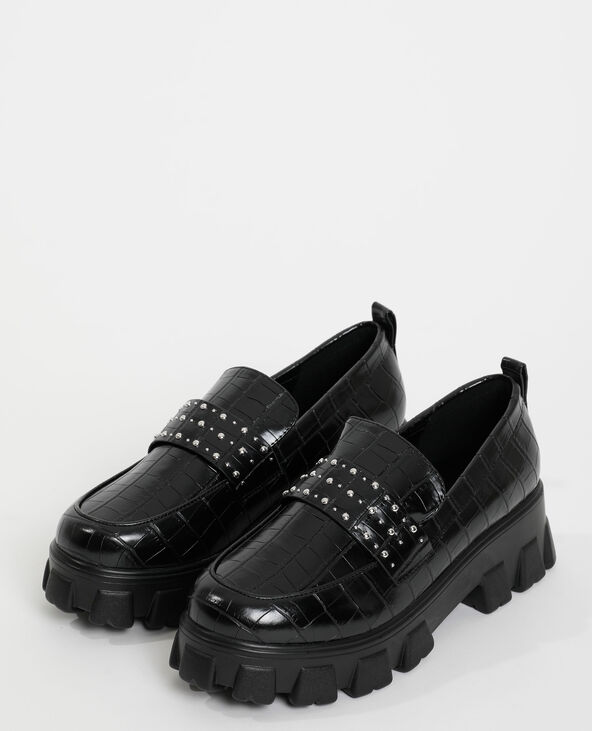 Mocassins croco a clous