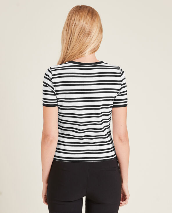 T-shirt maille côtelée noir - Pimkie