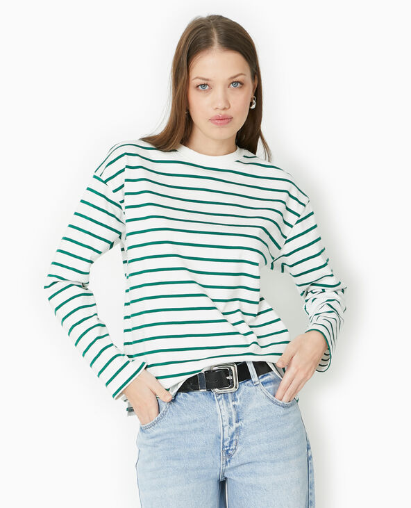 Marinière oversize manches longues blanc - Pimkie