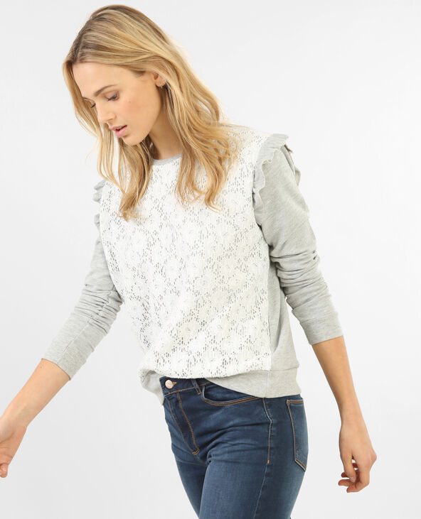 Sweat dentelle et volant