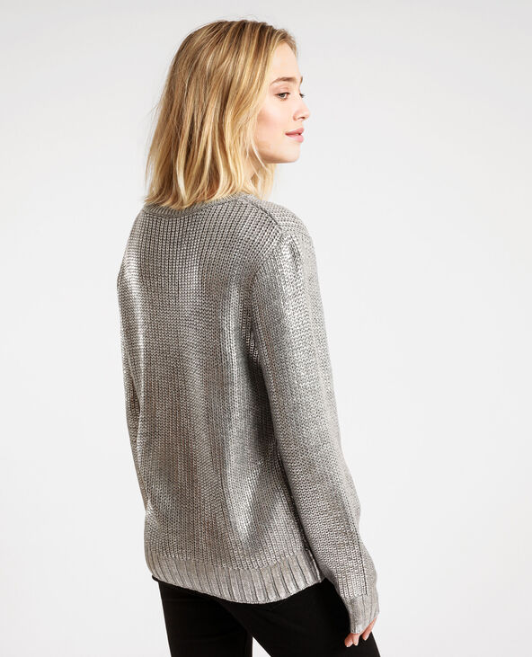 Pull brillant argenté - Pimkie