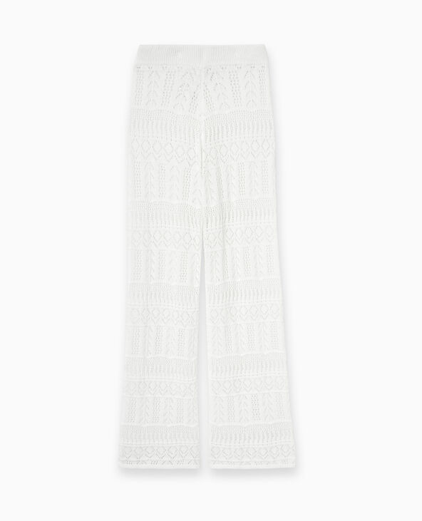 Pantalon en maille fantaisie ajourée blanc - Pimkie