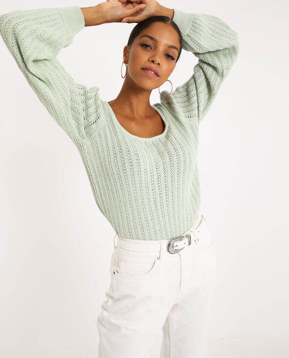 Pull ajouré vert clair - Pimkie