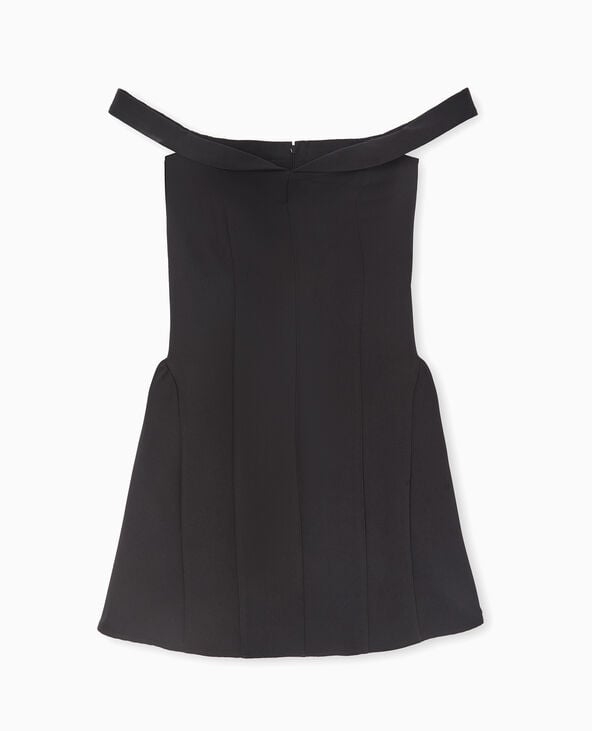 Robe courte encolure Bardot noir - Pimkie