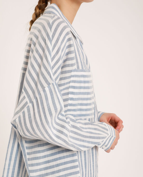 Chemise oversized à rayures bleu clair - Pimkie