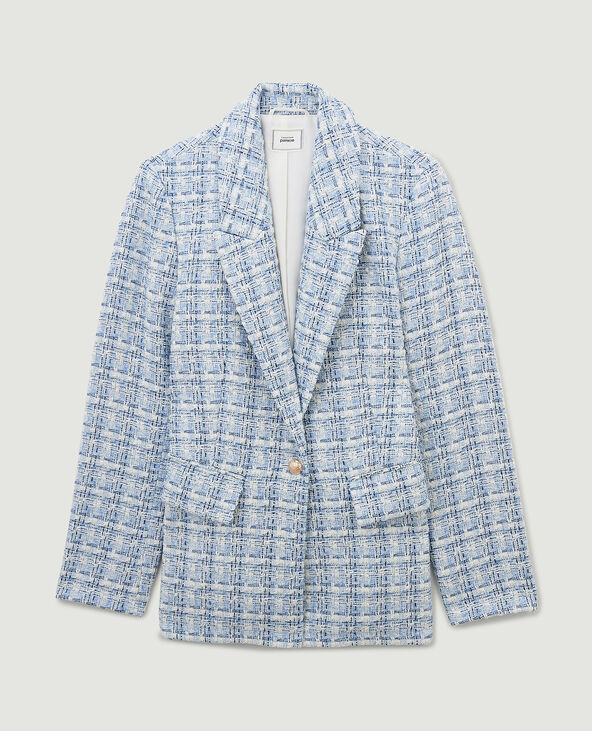 Veste blazer en tweed bleu - Pimkie