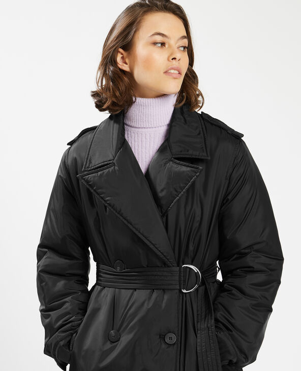 Manteau doudoune à ceinture noir - Pimkie