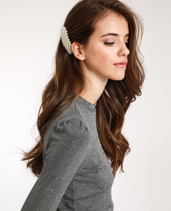 Crop top à strass argenté - Pimkie