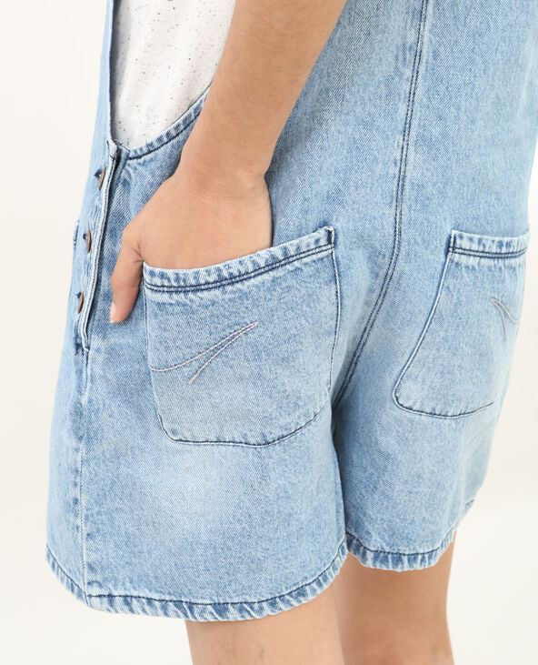 Salopette courte en jean bleu - Pimkie