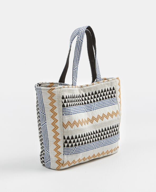 Grand cabas motif ethnique noir - Pimkie