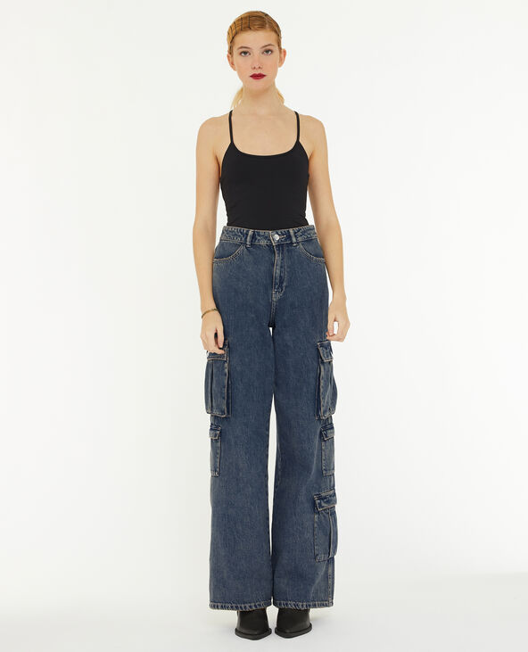 Jean cargo large effet dirty jaune - Pimkie