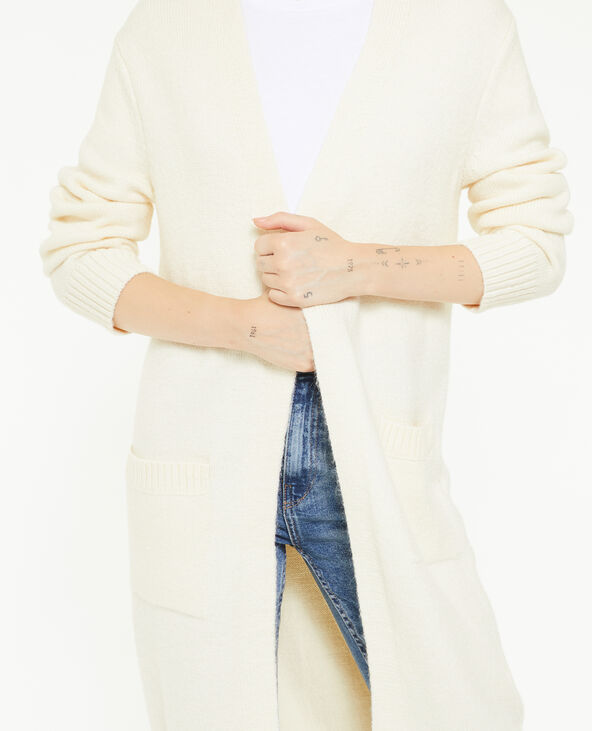 Gilet long avec poches écru - Pimkie