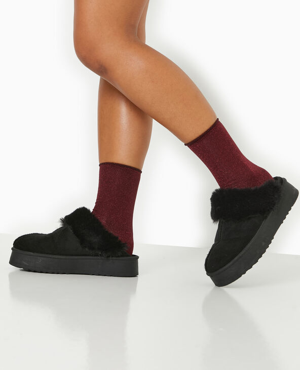 Lot de 2 paires de chaussettes avec lurex noir - Pimkie