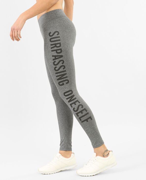 Legging sport à message gris chiné - Pimkie