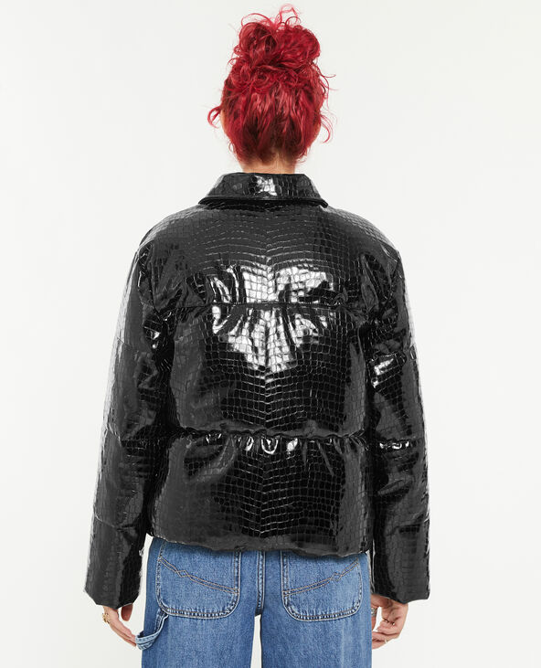 Doudoune en vinyle effet croco noir - Pimkie
