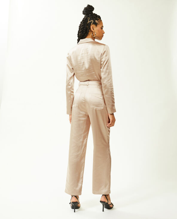Pantalon droit en satin écru - Pimkie