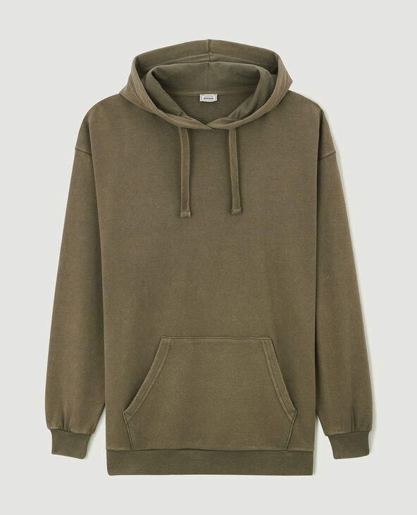 Sweat capuche oversize effet lavé vert kaki - Pimkie