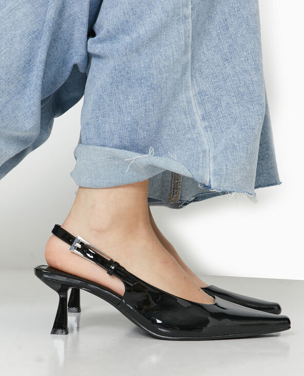 Escarpins ouverts bouts pointus talons bobines noir - Pimkie