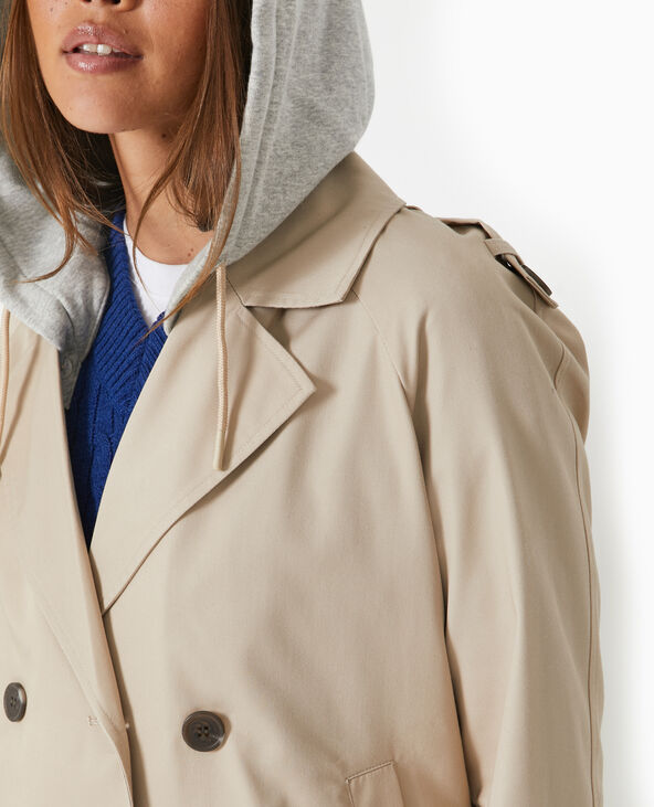 Veste trench avec capuche molleton amovible beige - Pimkie