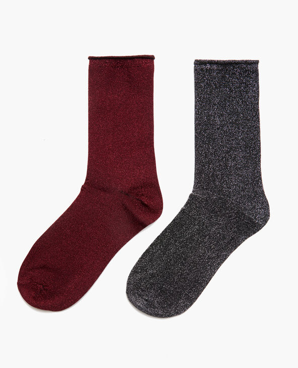 Lot de 2 paires de chaussettes avec lurex noir - Pimkie