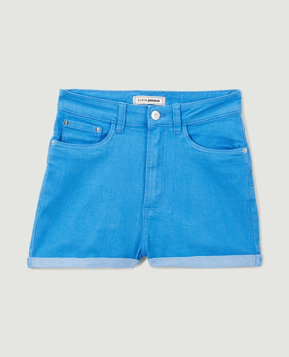 Short en jean bords roulottés bleu - Pimkie