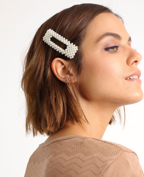 Barrette à perles blanc - Pimkie