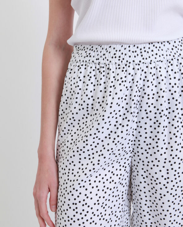 Pantalon fluide à pois blanc - Pimkie