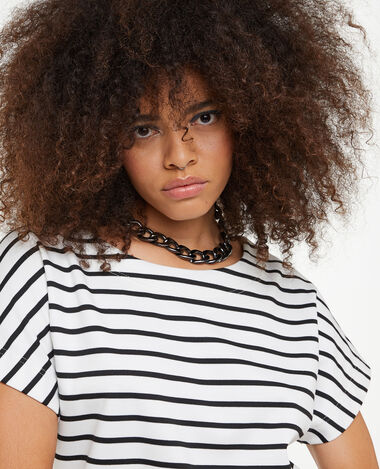 T-shirt ample rayé avec grandes emmanchures blanc - Pimkie