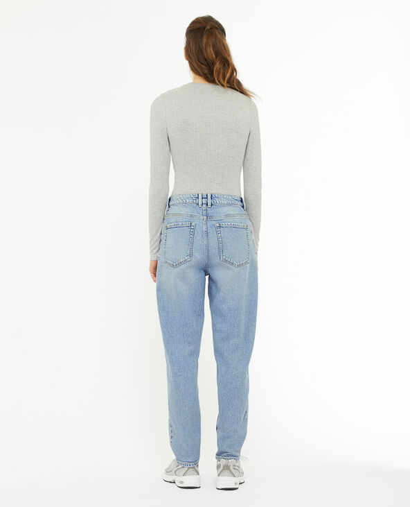 Jean mom taille haute avec élasthane bleu clair - Pimkie