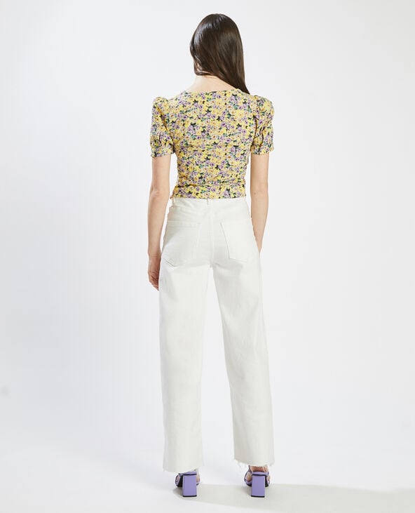 Top tissu gaufré jaune - Pimkie