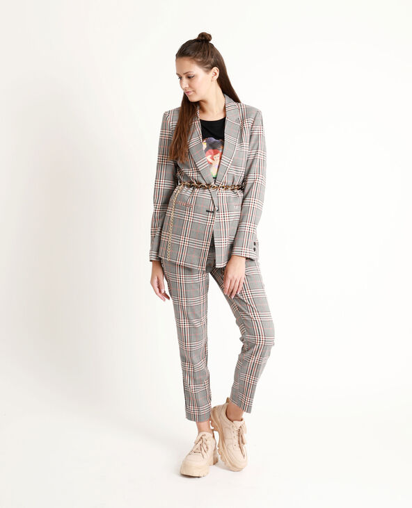Blazer à carreaux beige - Pimkie