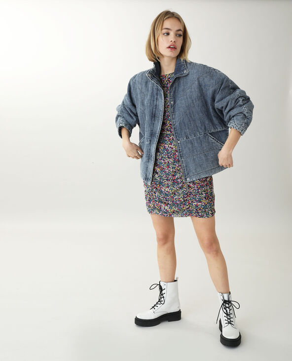Veste en jean matelassée bleu foncé - Pimkie